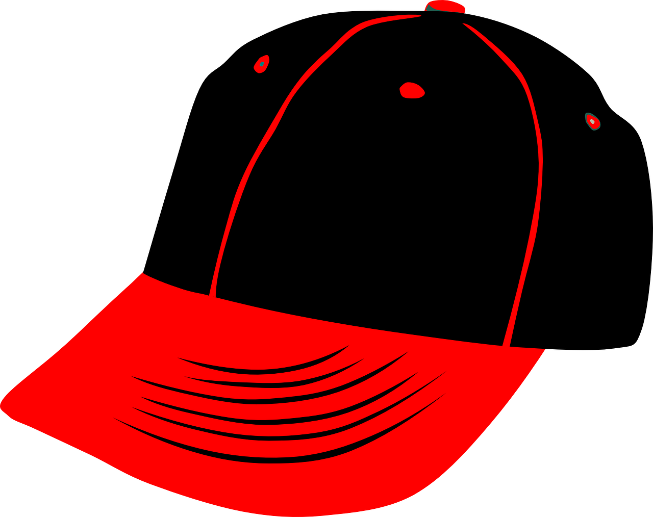 Baseball Hat Png Photo (black, red)