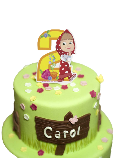 Masha And The Bear Cake Png Transparent Image (mint, black, silver)