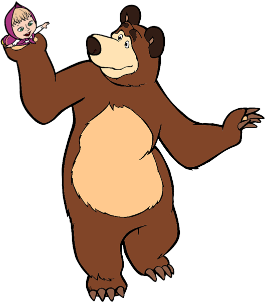 Masha And The Bear Png Image (white, olive, pink)