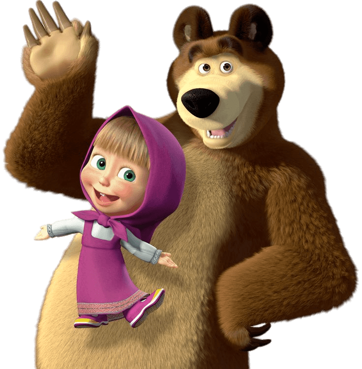 Masha And The Bear Transparent Background (gray, black)