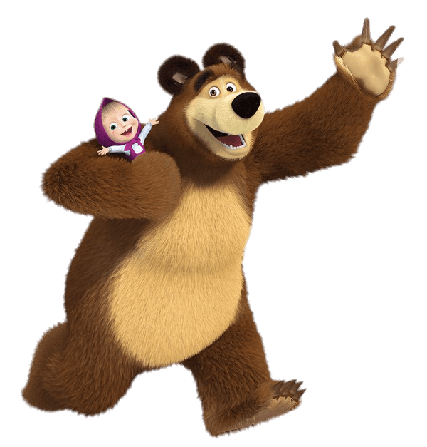 Masha And The Bear Transparent Png (gray, salmon)