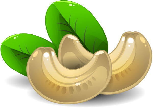 Cashew Nut Png Image (black, white, olive, salmon)