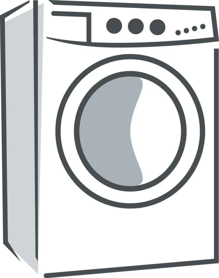 Washing Machine Transparent Background (indigo, gray, silver, white)