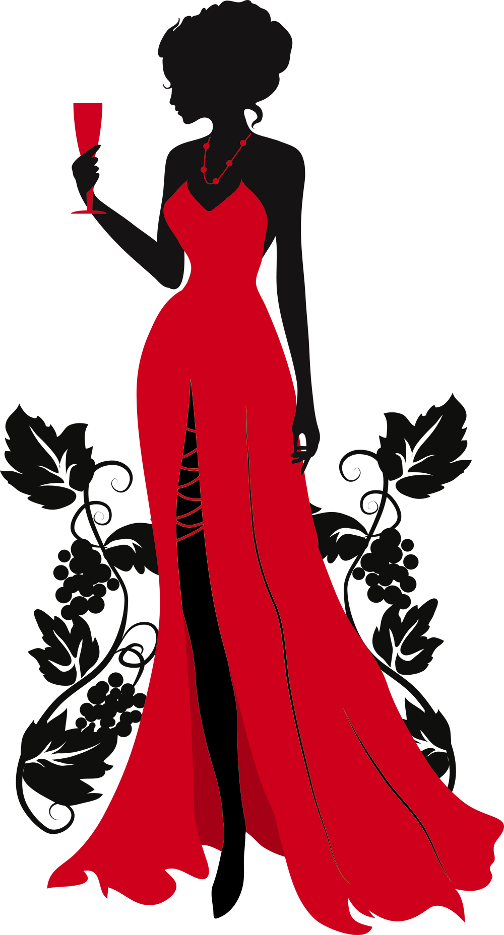 Fashion Woman Png Clipart (black, red, white)