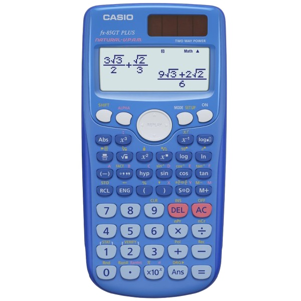 Casio Scientific Calculator Transparent Background (white, gray, lavender)