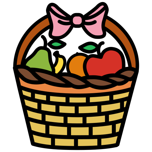 Basket Food Fruit Garden Harvest Natural Free Nobackground Png Icon Download (olive, salmon, black, pink, chocolate)