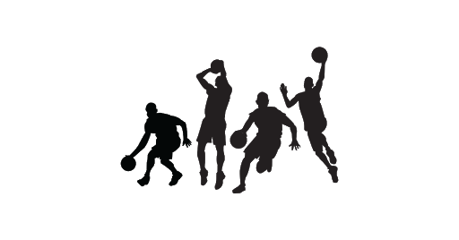 Basketball Team Playing Png (black)