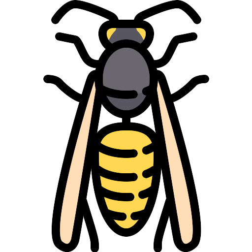 Wasp Png Image (gold, gray, black, beige, pink)