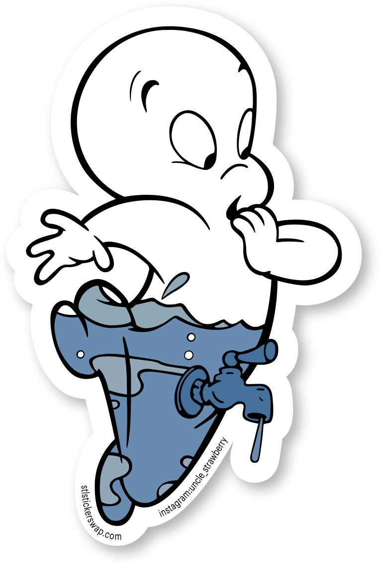 Casper Cute Ghost No Background (black, gray, white)