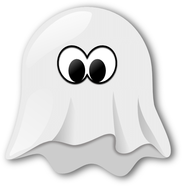 Casper Cute Ghost Png Clipart (black, lavender, silver, white)