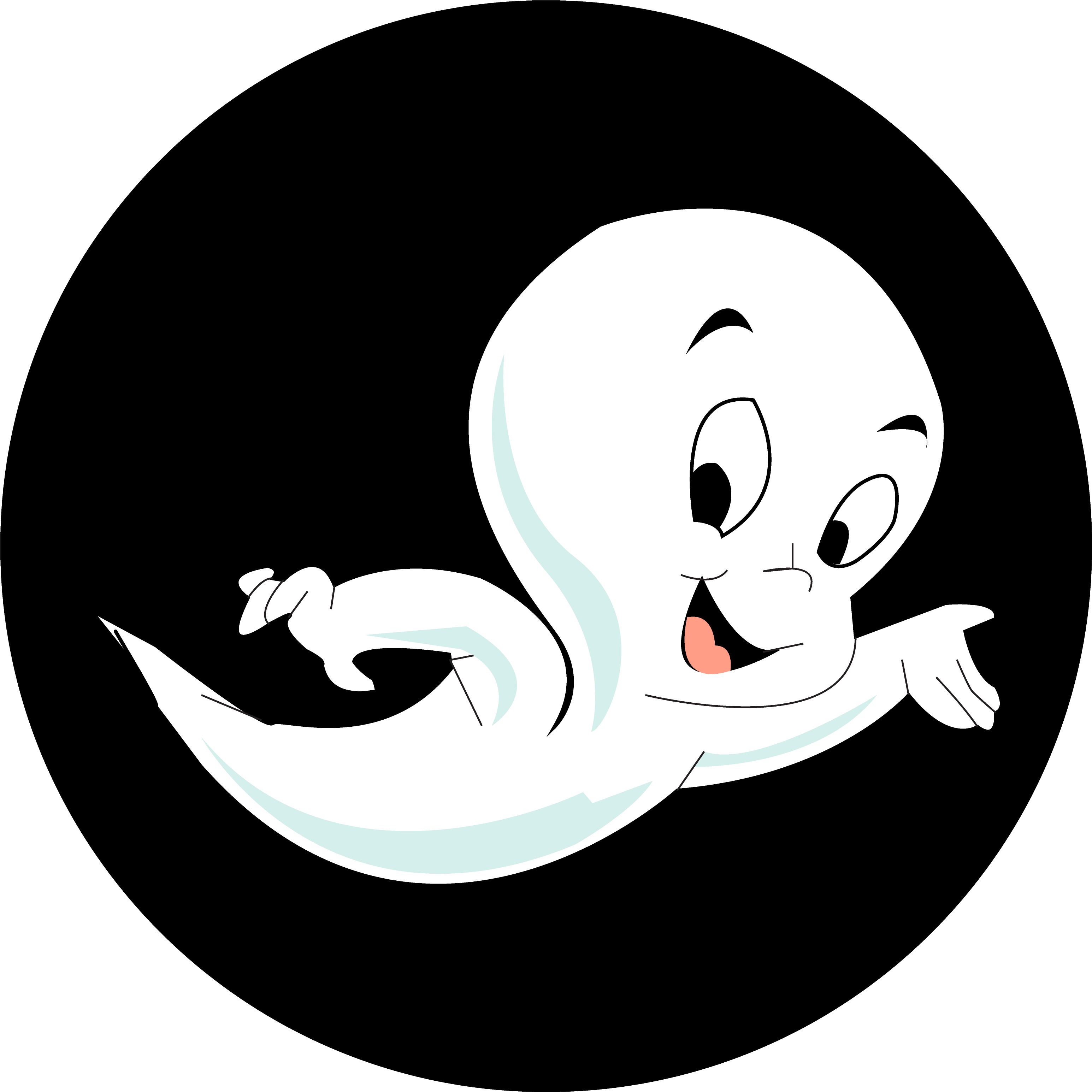 Casper Cute Ghost Png (black, lavender, white)