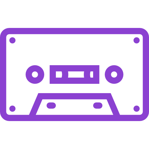 Cassette Tape Icon Free Png Icon Download (purple, gray, black, indigo)