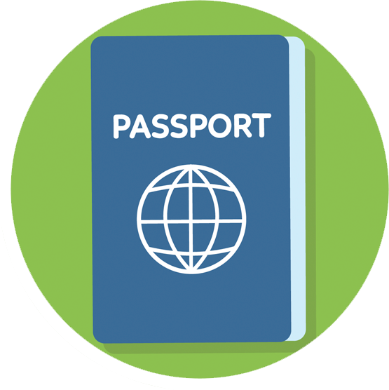 Passport Png Transparent Picture (white, teal, gray)