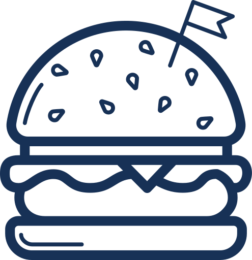 Fast Food Gastronomy Hamburguer Kitchen Restaurant Free Nobackground Png Icon Download (navy, black)