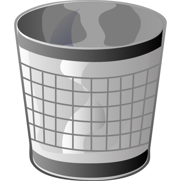 Waste Garbage Can Vector Transparent Background (silver, gray, black)