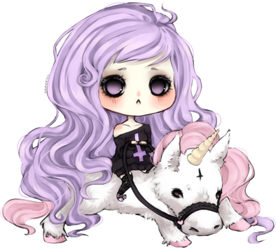 Pastel Anime Girl Png Clipart (silver, black, plum, white)