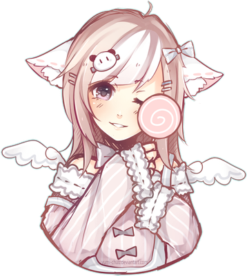 Pastel Anime Girl Png Picture (black, pink, white, beige)