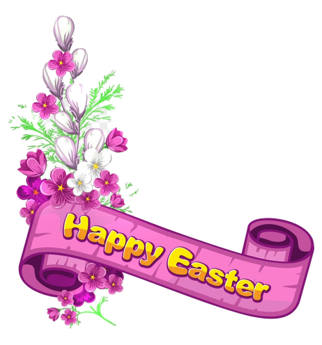 Easter Banner Png Transparent Image (black, white, violet)