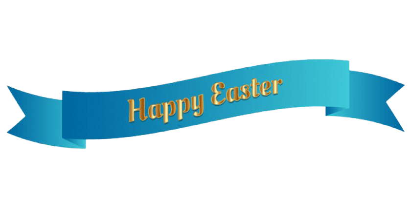 Easter Banner Transparent Background (white, teal, greenish blue)