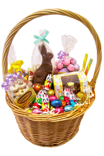 Easter Basket Bunny Png File (gray, white, silver, salmon, pink)