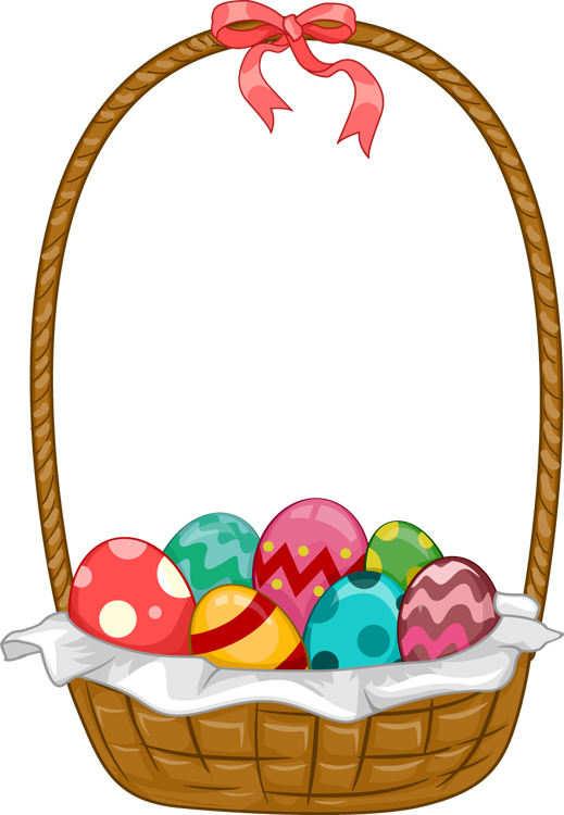 Easter Basket Bunny Png Image (green, maroon, white)