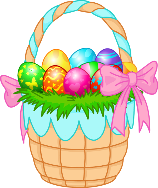 Easter Basket Bunny Transparent (chocolate, white, pink, greenish blue, violet)