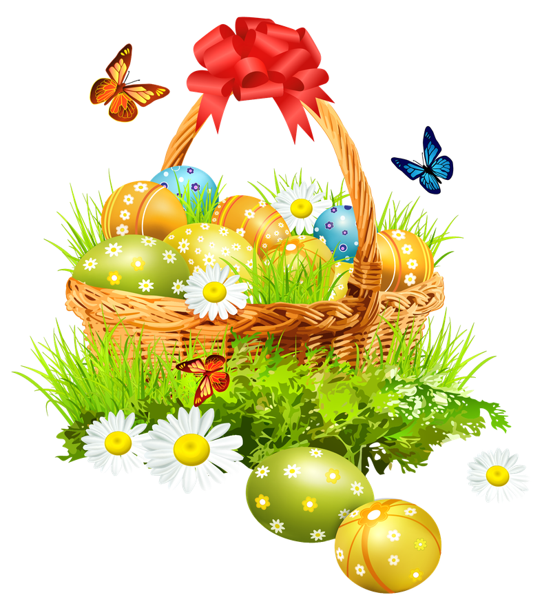 Easter Basket Png Image (salmon, black, white)