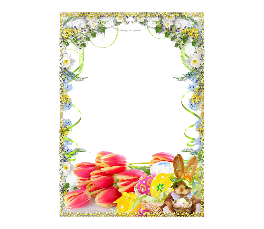 Easter Border Png File (white)