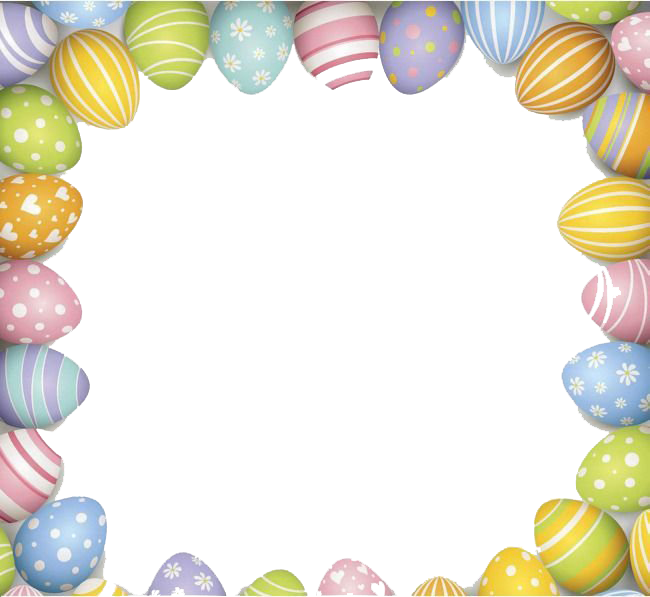 Easter Border Png Image (lavender, white)