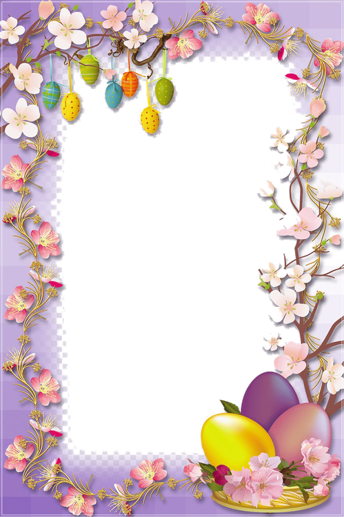 Easter Border Png Images (black, plum)