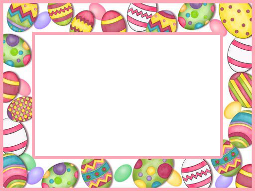 Easter Border Png Photo (pink, white)