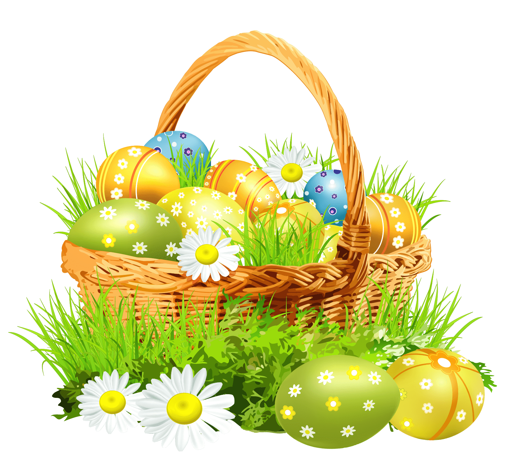 Easter Bucket Png (black, white)