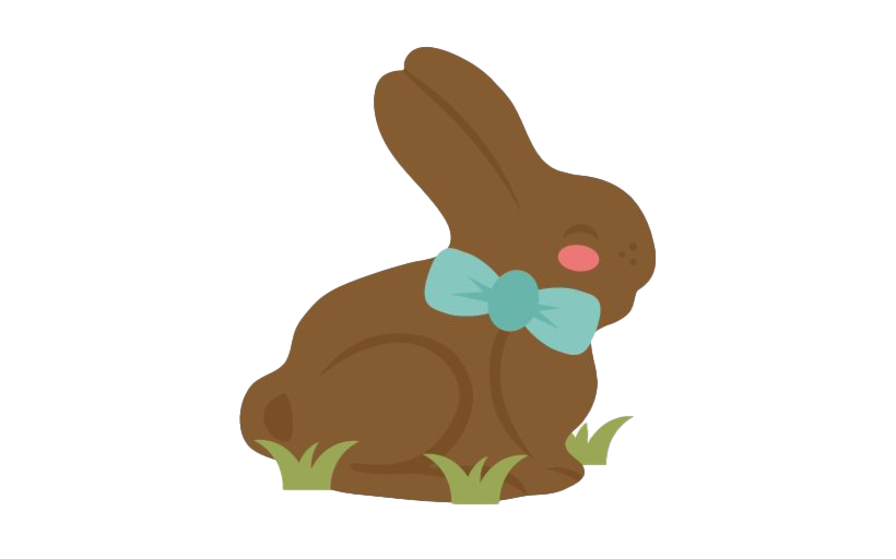 Easter Bunny Chocolate Png File (silver, white, olive)