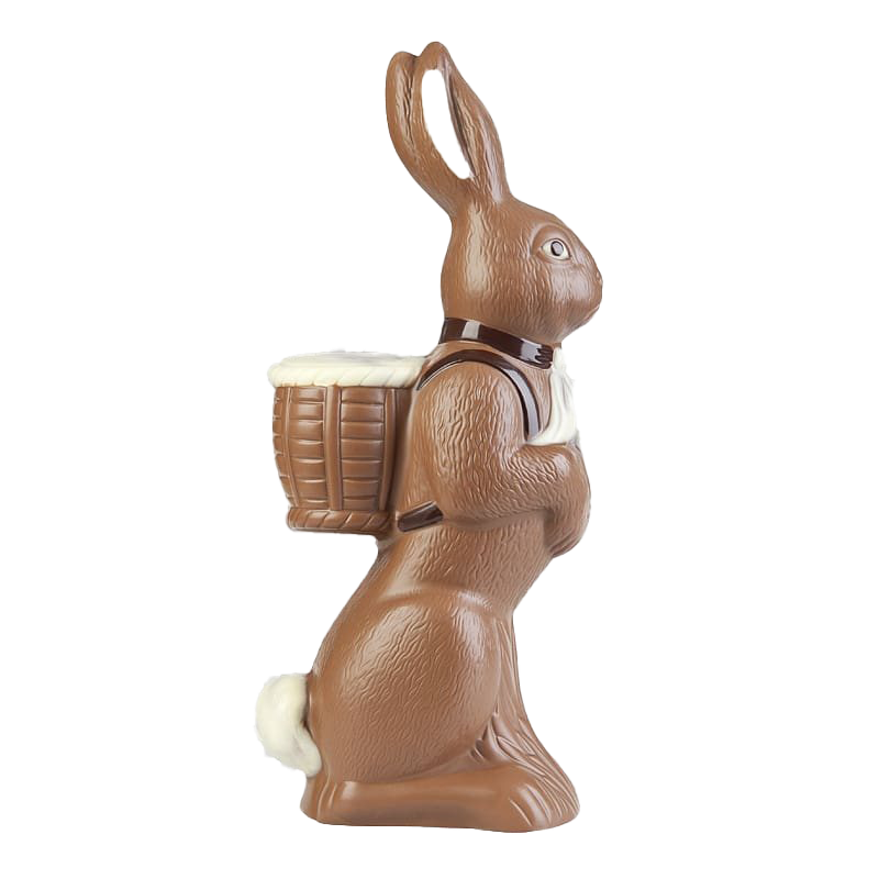 Easter Bunny Chocolate Transparent Background (gray, white)