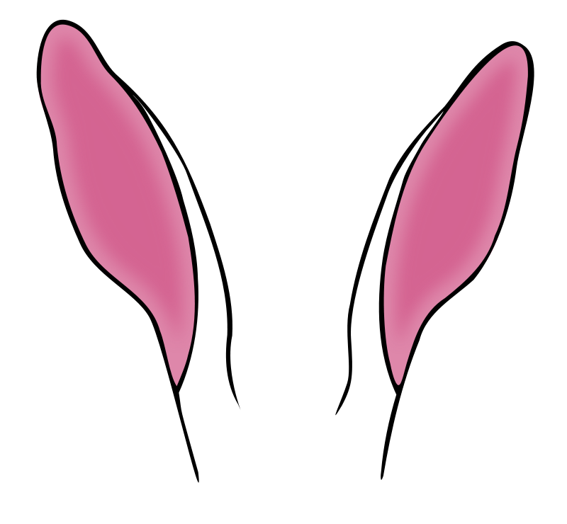 Easter Bunny Ears Png Picture (salmon, black, white)