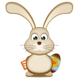 Easter Bunny Png File (olive, white, black, beige, pink)