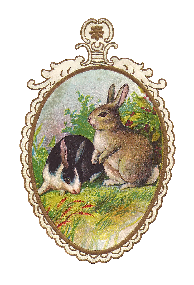 Easter Bunny Png Image (beige, black, silver)