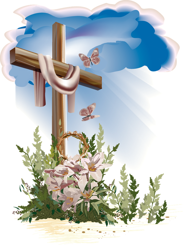 Easter Christian Cross Png Photos (teal, lavender, silver, black, white)