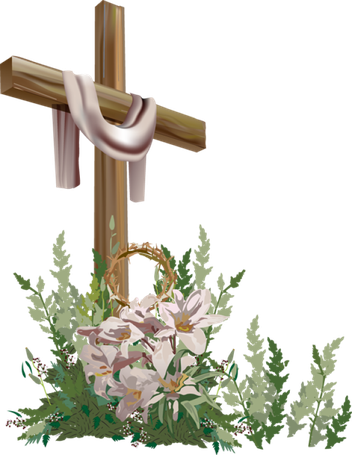 Easter Cross Download Png Image (black, olive, gray)