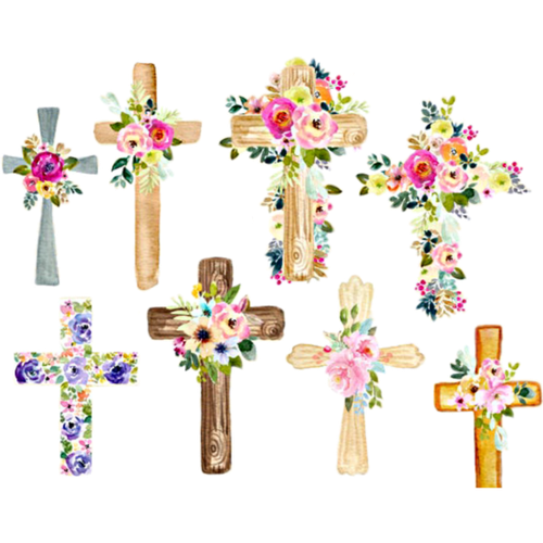 Easter Cross Vector Png Hd Isolated (black)