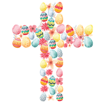 Easter Cross Vector Png Isolated Hd (lavender, black, pink)