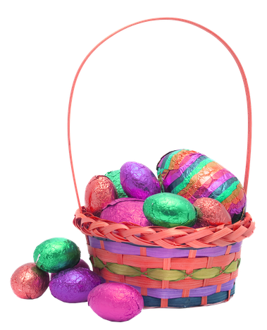 Easter Egg Basket Background Png (black)