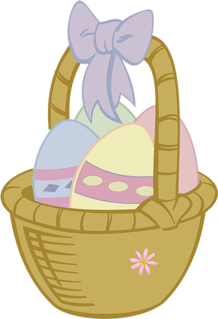 Easter Egg Basket Png File (pink, beige, salmon, black, silver)