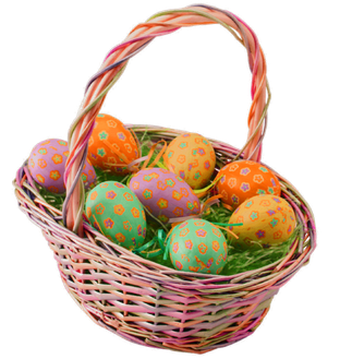 Easter Egg Basket Png Pic (black)