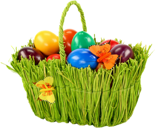 Easter Egg Basket Png Transparent Image (olive, black)