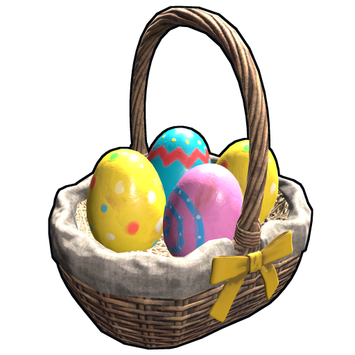 Easter Egg Basket Png Transparent Picture (black, white)