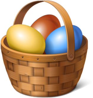 Easter Egg Basket Transparent Png (pink, olive, salmon, maroon, black)