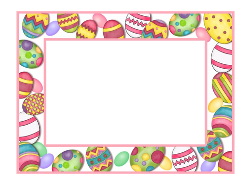 Easter Eggs Border Png Clipart (black, gray, white)