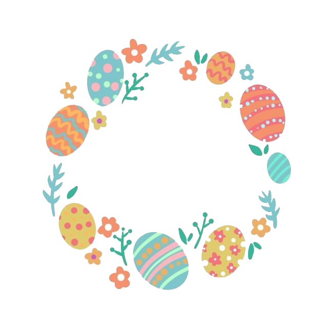 Easter Eggs Border Png Pic (salmon, white)