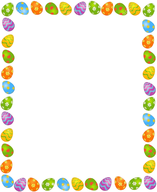 Easter Eggs Border Transparent Background (black)